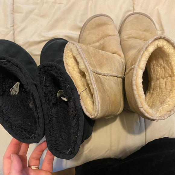 Women’s size 7 Uggs ugg boots black & tan - Picture 3 of 5